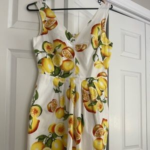 BANANA REPUBLIC Tropical Fruit Midi Dress